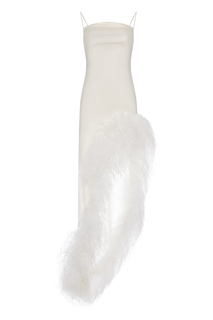 SUNDRESS WITH AN OSTRICH FEATHER